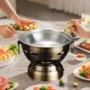 Shabu Pot Traditional Chinese with Handle Portable Stockpot Stainless Steel