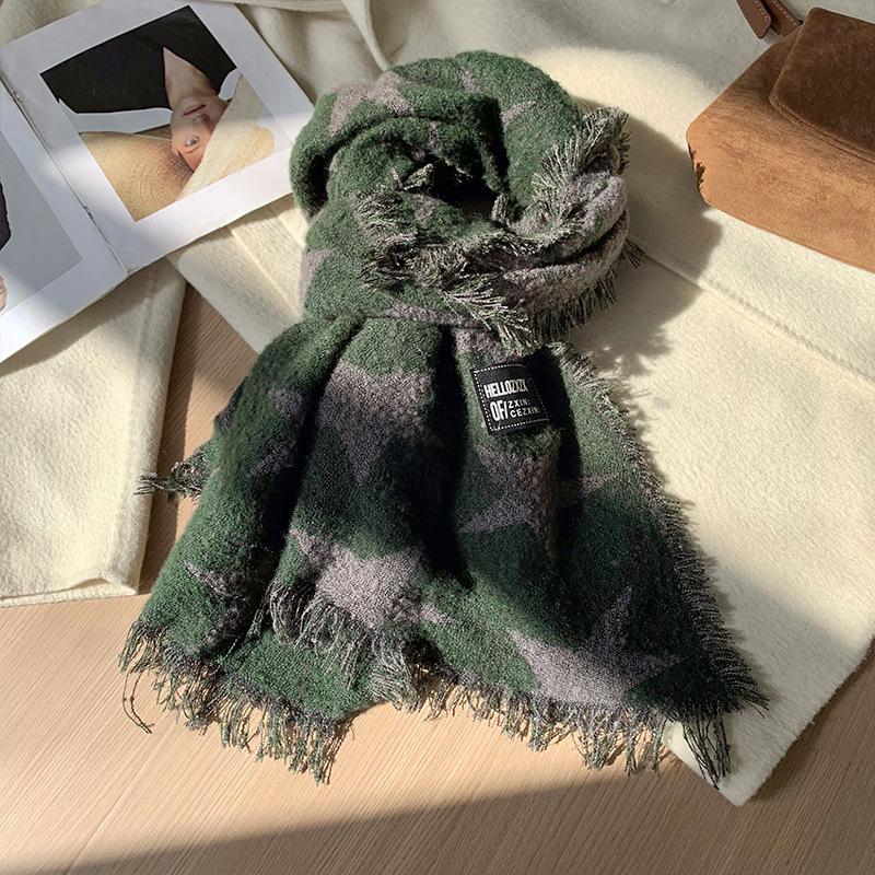 Korean Version of Star High End Scarf for Girls in Winter Thickened Qianqiao Warm Scarf Versatile Cold Proof Student Shawl