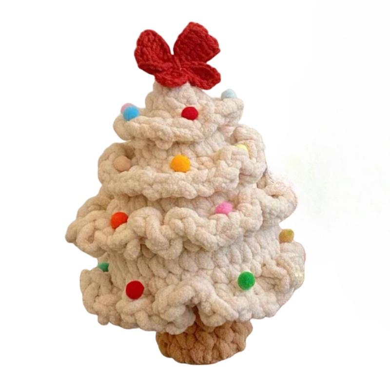Handgemachtes DIY Strickmaterial-Set für Weihnachtsbaum mit Weihnachtsmann Perfektes Geschenk für Weihnachtsfeier