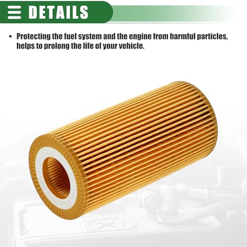 Motoforti Engine Oil Filter, Fuel Filter, for Mercedes C216 W221 W221, Made of Plastic, with Washer, No. 2751800009, Yellow, 1 Set