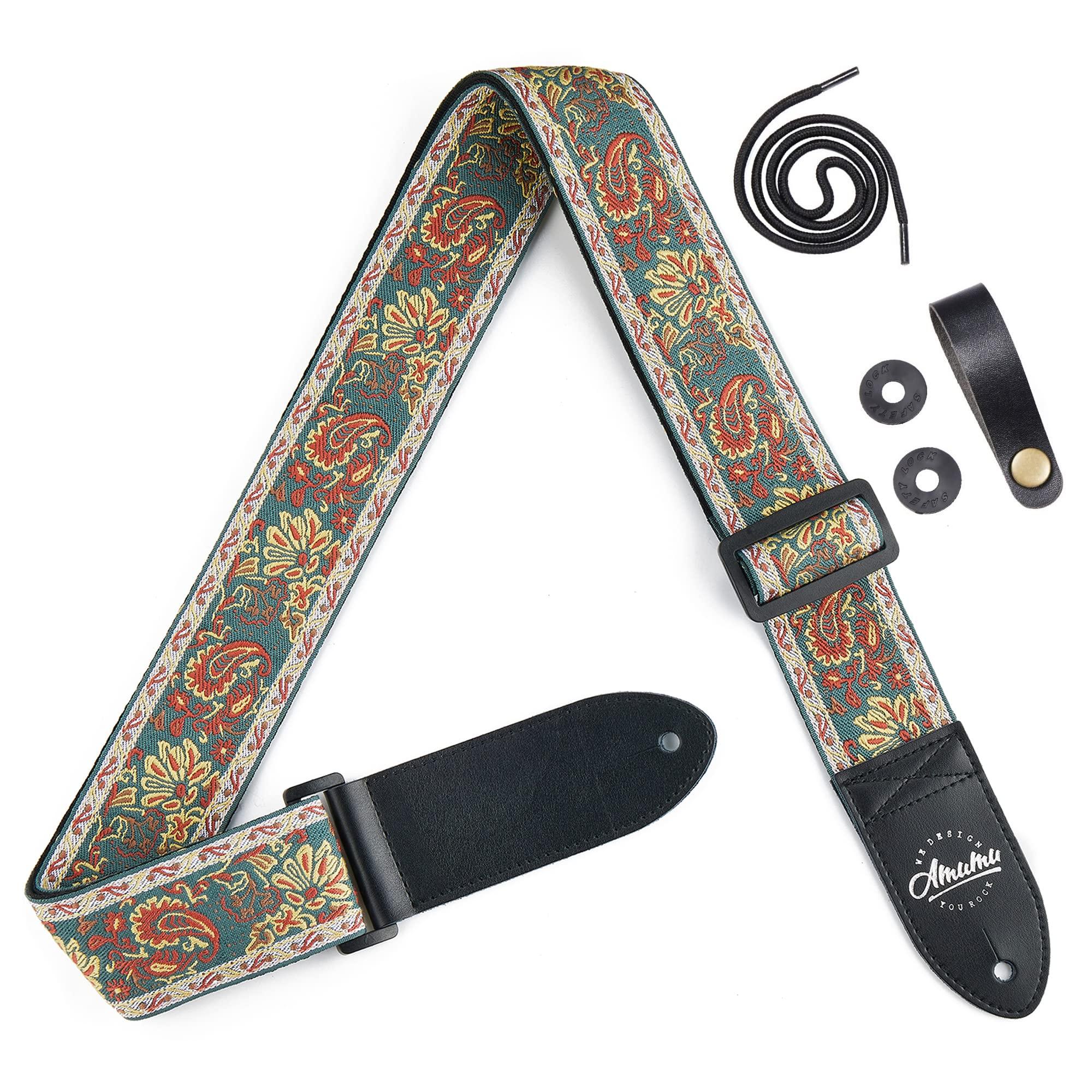 

Guitar Strap Paisley Vintage Jacquard for Electric Acoustic Guitar Accessories [Amumu] Bass, &
