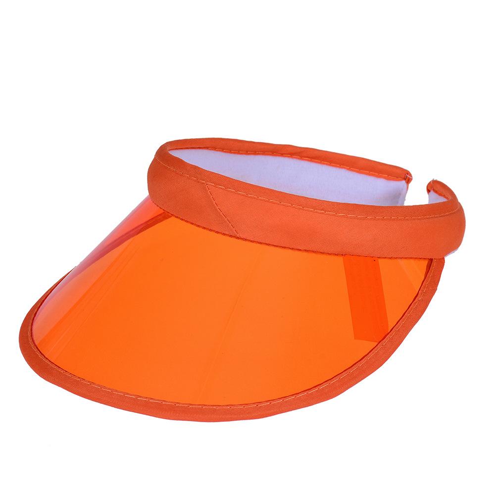 

Summer Anti-Uv Empty Top Sun Hat for Ladies Male Transparent Plastic PVC Visor Cap Outdoor Use Athletic Candy Color Sunshade Golf Practical Use 58cm