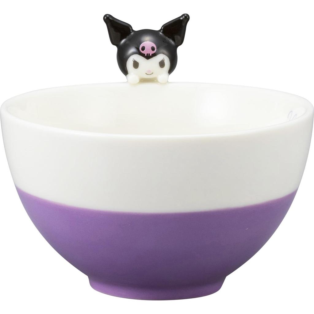 San Art Sanrio Kuromi Tea Bowl with Figure Nokkari Ochawan Ochawan Miscellaneous Goods Sanrio Goods Gift Present (SANRIO) SAN4212-4