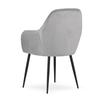 Lugo Chair - Silver-Gray Velvet / Black Legs X 2