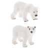 2 Stück realistische Eisbär Wildtierfigur Modellfiguren Kinderspielzeug