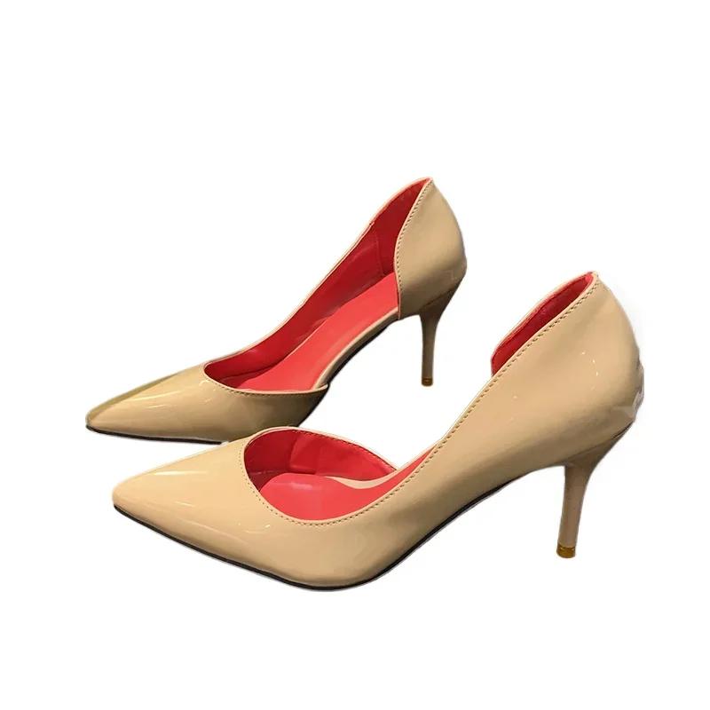 Mode Damen Schuhe 2025 Neu Flach Spitzzehen Damen High Heels Mode Slipper Büro und Karriere Kleid Party Sexy Übergröße Pumps