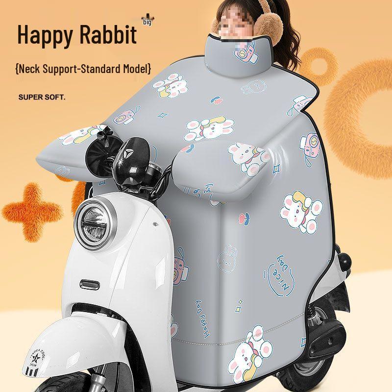 Winter Winddichte Fleecegefütterte Elektrofahrzeug-Windschutzscheibenabdeckung mit Vergrößerten Kniepolstern