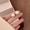 French Retro Cotton Pearl Stud Earrings: Versatile, Trendy, and Luxurious