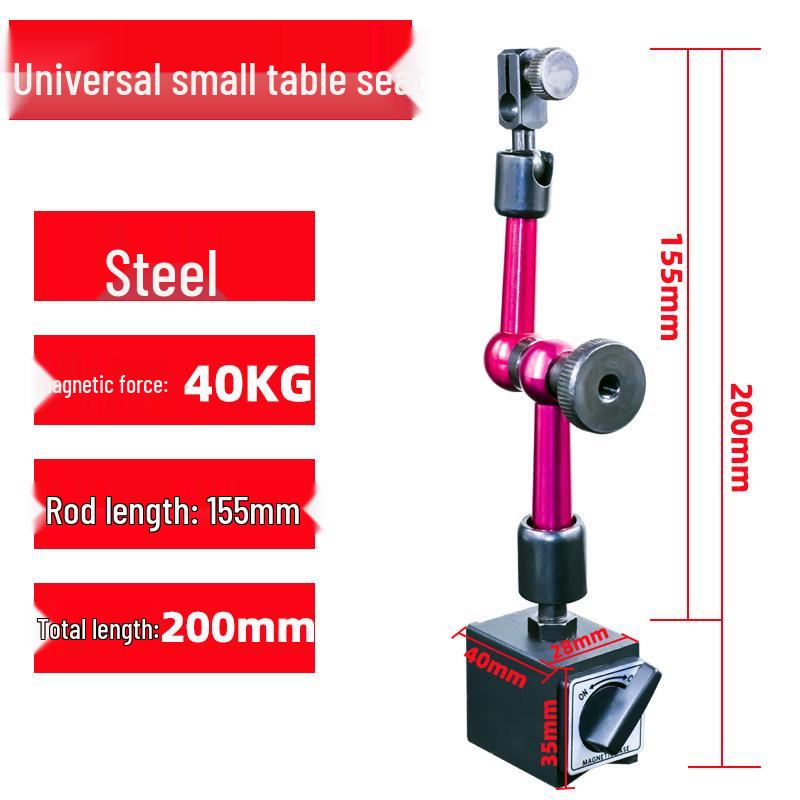 Hydraulic Magnetic Dial Indicator Stand with Extended Base for Mechanical and Lever Indicators