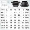 350/70PCS Electrical Cable Wire Washers Rubber Grommet Assortment Kit Firewal Hole Plugs Wiring Grommet Plumbing Gaskets Tools