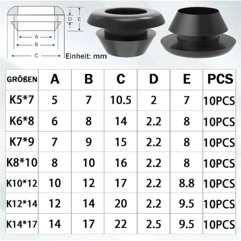 350/70PCS Electrical Cable Wire Washers Rubber Grommet Assortment Kit Firewal Hole Plugs Wiring Grommet Plumbing Gaskets Tools
