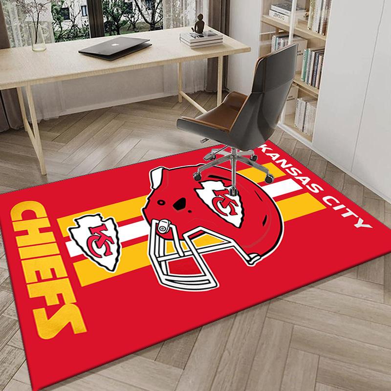 Kansas City Chiefs Football Area Rug for Office, Chair Rug, Decorative Carpet Livingroom Mat, Large Size Fan gifts Christmas gifts