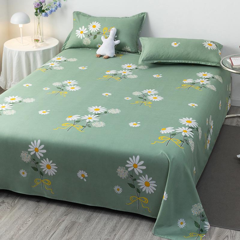 Winter Single Bed Sheet and Quilt Cover Set - 1.5m, Washed Cotton, Includes Pillowcase, Dormitory Style