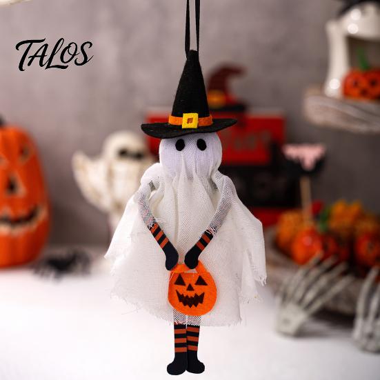 Themed Gift Box Decorations Halloween Ghost Pumpkin Hanging Ornament, Car Rearview Mirror Pendant, Cute Pendants School Bag Keychain Charm,