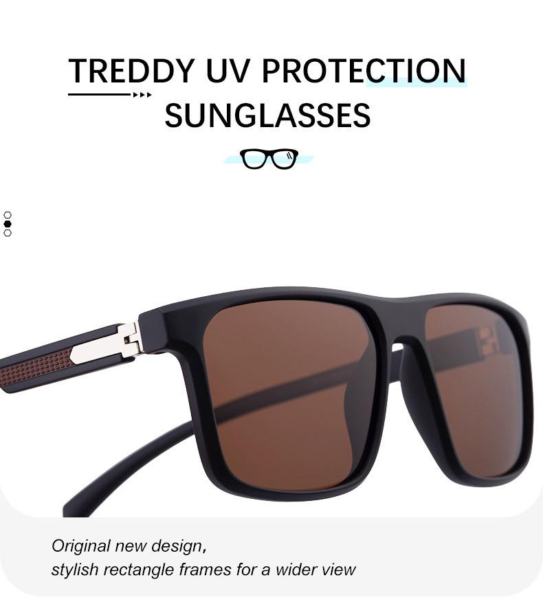 KAJILA Men's European 2025 Stylish Polarized Square Frame Sunglasses with Hinged Temples for UV Protection