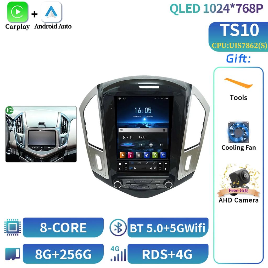 9.7inch Android 14 For Chevrolet Cruze 2013-2016 Radio Stereo Multimedia GPS Navigation Multimedia Car Android Carplay Screen GP