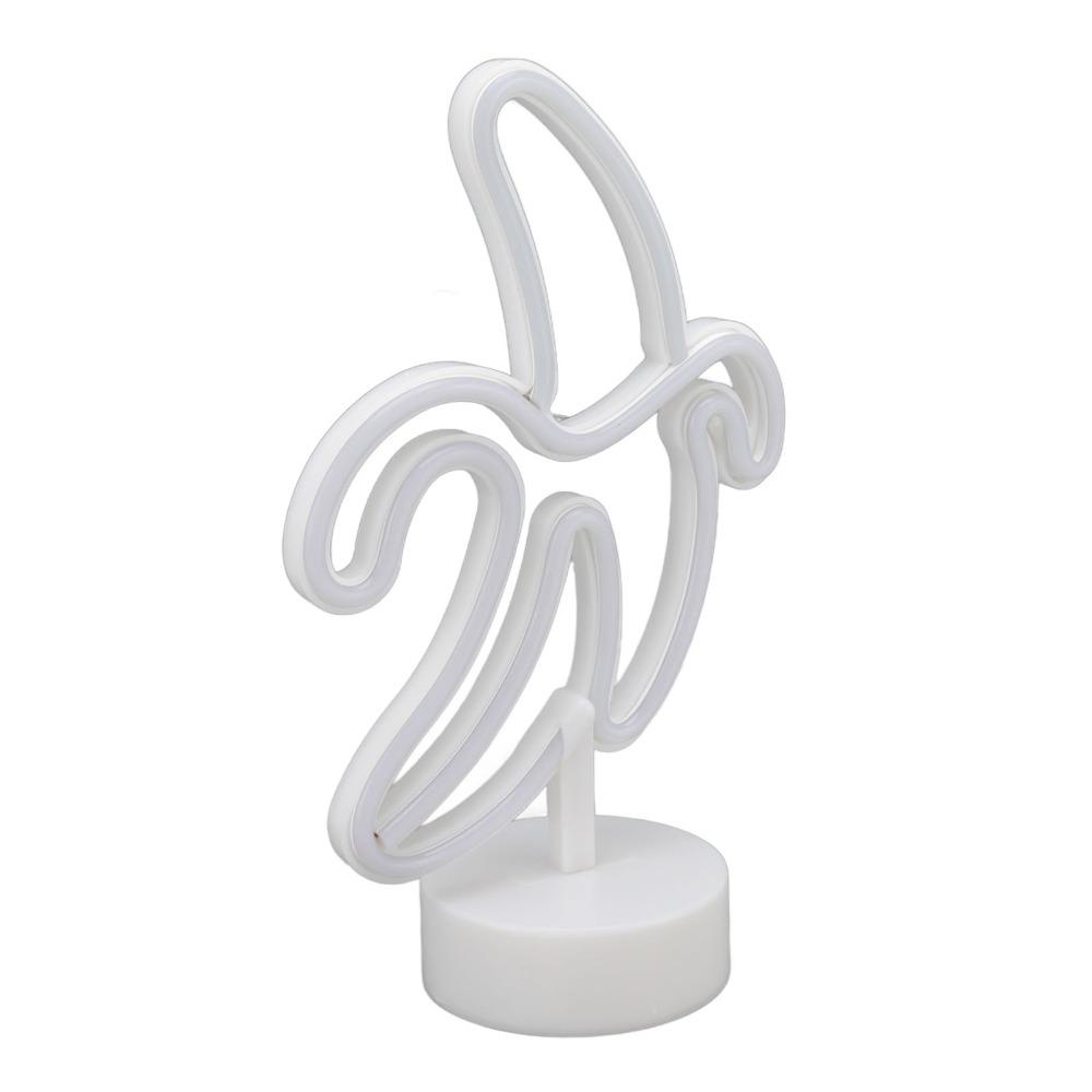Banana Shaped LED Neon Night Light USB Battery Powered Fruit Neon Sign  Bar Decoration