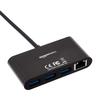 AmazonBasics USB Hub Adapter 4 Port USB with Gigabit Ethernet Port RJ45 Black 3.0