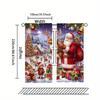 Set Of 2 Christmas Tree Reindeer Santa Claus Gift Print Curtains Pole Bag Home Decoration Room Curtain Polyester