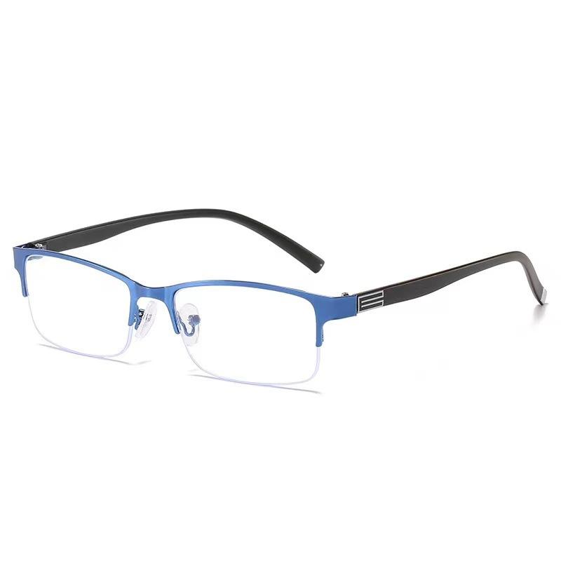 Half Frame Myopia Glasses Anti Blue Light Men's Commercial Glasses Finished Myopia Glasses Eye Protection with Diopter -1.0~6.0