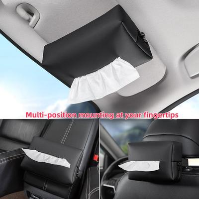 For Car Tissue Box Armrest Box Tissue Bag Car Seat Back Hanging Sun Visor Tissue Bag Storage Car Accessories