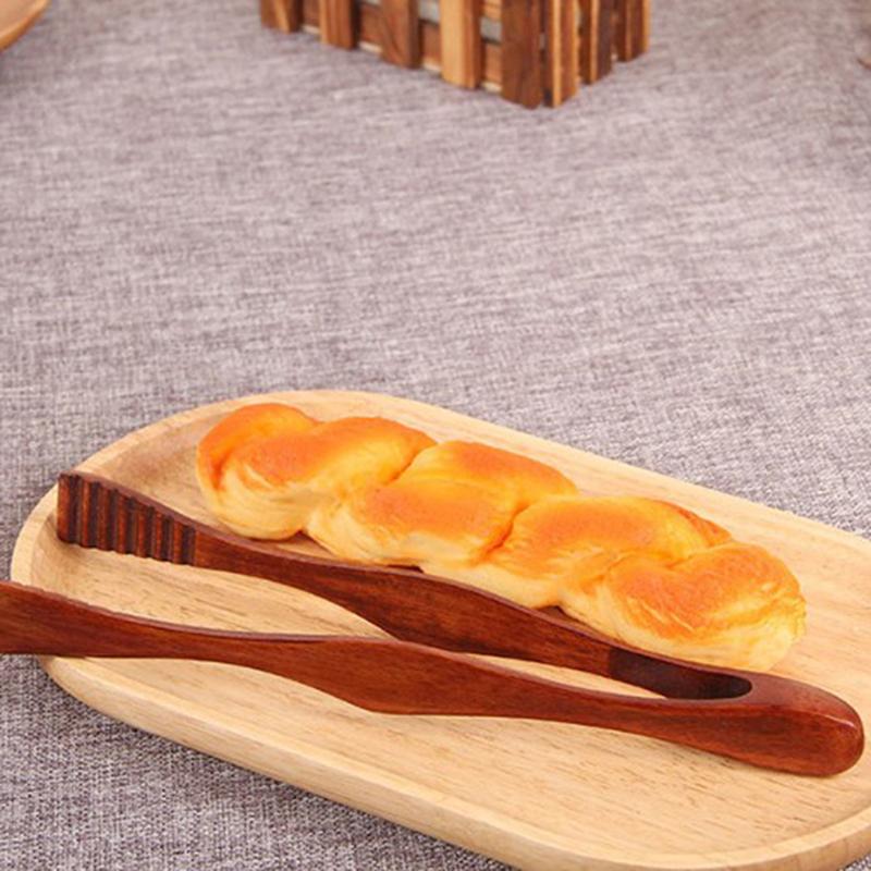 1 pezzo di bambù da cucina pinze da cucina cibo barbecue strumento insalata pancetta bistecca pane torta clip di legno utensile da cucina di casa