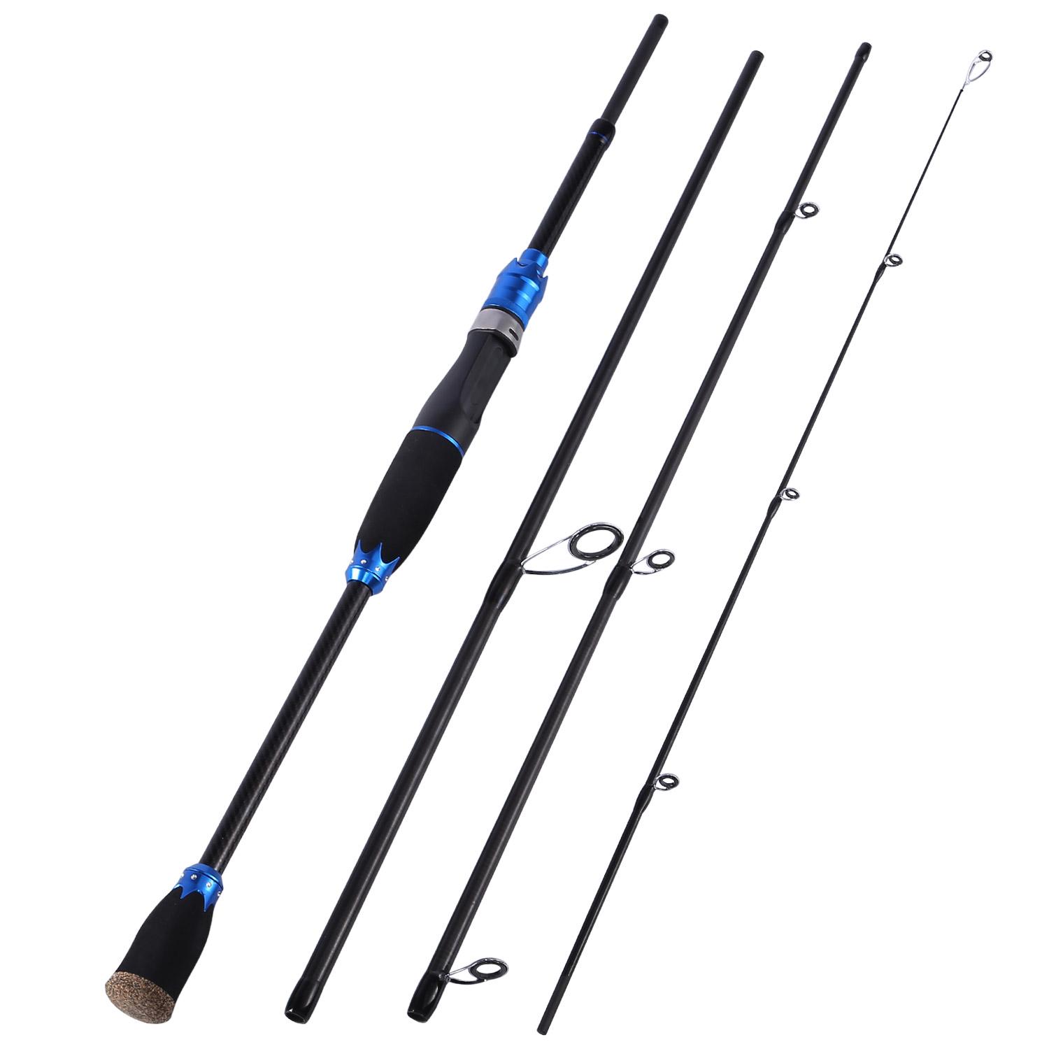 

Удочки 1,8 м 2,1 м, спиннинговая удочка, портативные дорожные удочки для пресной воды, соленой воды Spinning Rod 2.1M синий