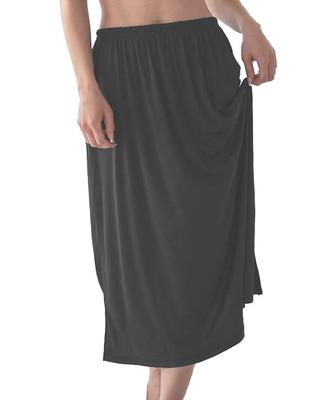 DONOBAN Women's Petticoat, Underwear, Underskirt, Long Skirt, Bridal Undergarment, Opaque, Beige, Black | FREE Black