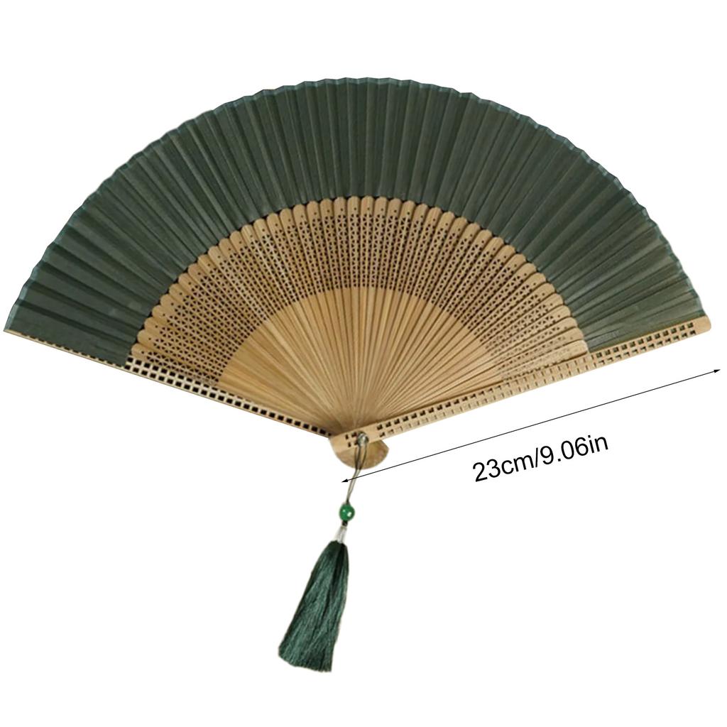 Silk and Bamboo Hand Fan Smooth and Comfortable Chinese Wooden Folding Fan Vintage Hollow Antiquity Fan