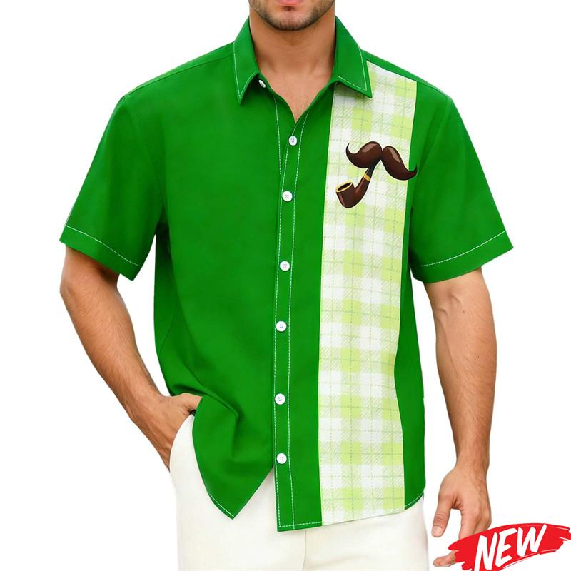 

2026 St. Patrick s Day Shirt For Men Women 3d Printed Irish Clover Hawaiian Shirt Street Short Sleeve Tops Casual Button Shirts 5XL