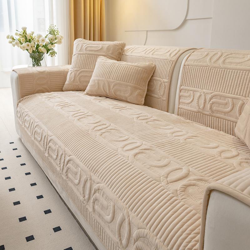 

Подушка для дивана в кремовом стиле Four Seasons Universal Non-Slip Light Luxury Cushion Plush Non-Slip All-Inclusive Sofa Cover 70*70cm