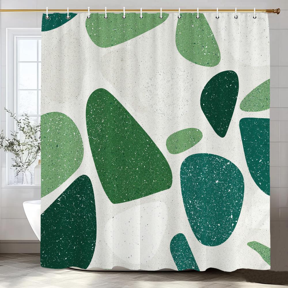 Modern Mosaic Shower Curtain,Waterproof Bathroom Decor, Unique Gift, Stylish Design,Elegant Home Decoration Curtain With Hooks