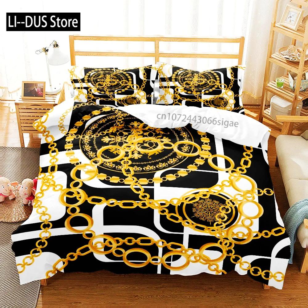 Chains Baroque Pattern Bohemian Bedding Set Small Single Twin Double Queen King Size Bed Linen Set For Adults Kids Quilt Cover