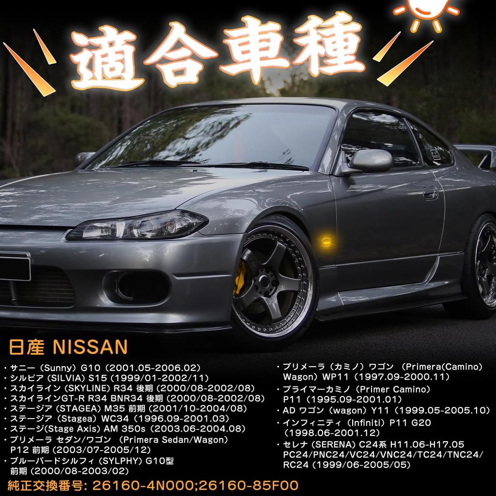 GemPro bnr34 Side Marker LED Skyline r34 late Silvia s15 Serena C24 Side Blinker c34 Stagea M35 early Stage AM 350s Primera Sedan Wagon P12 early