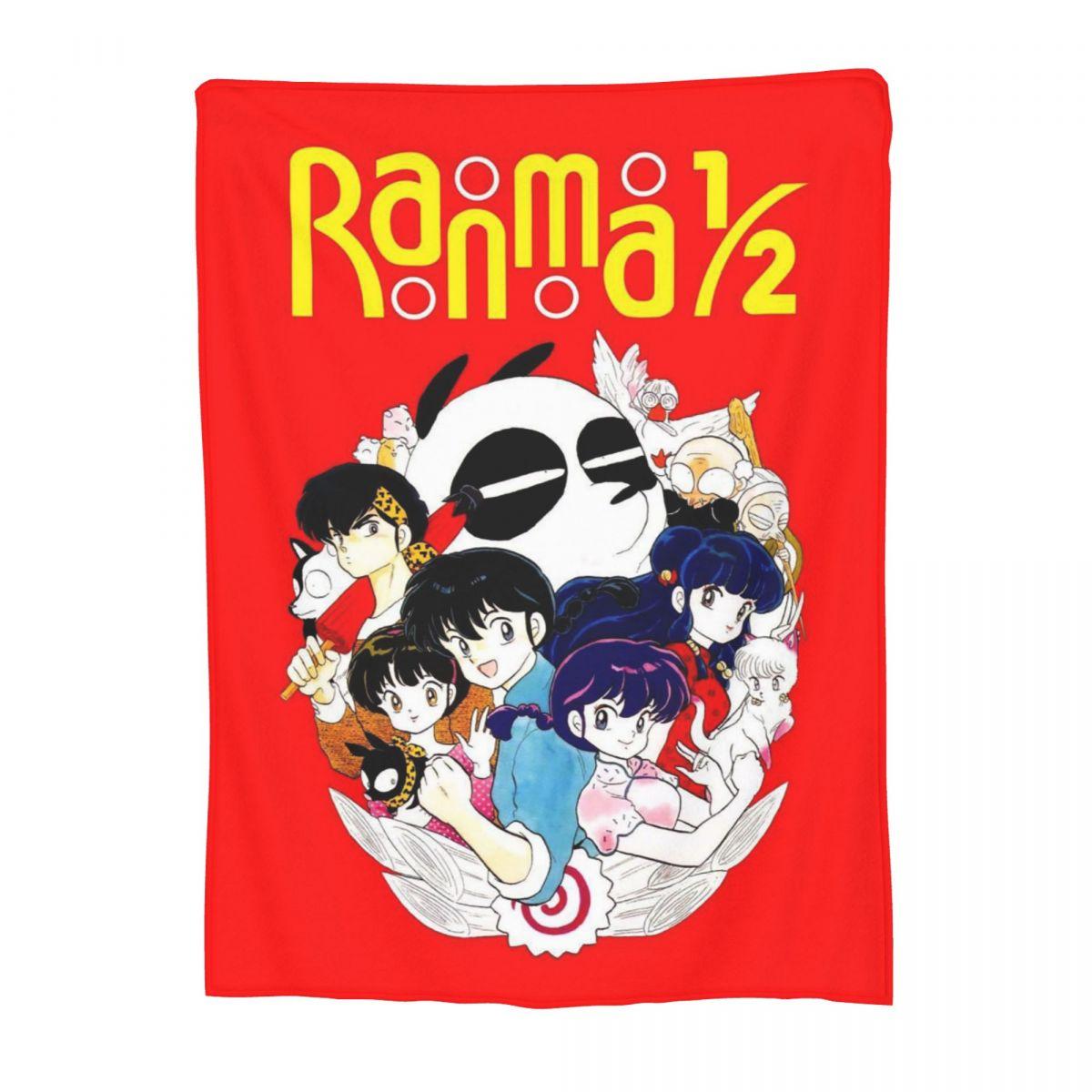 

Ranma 12 Saotome Pig Girls Blanket Soft Warm Flannel Throw Blanket Plush for Bed Living room Picnic Travel Home Couch 80x120cm