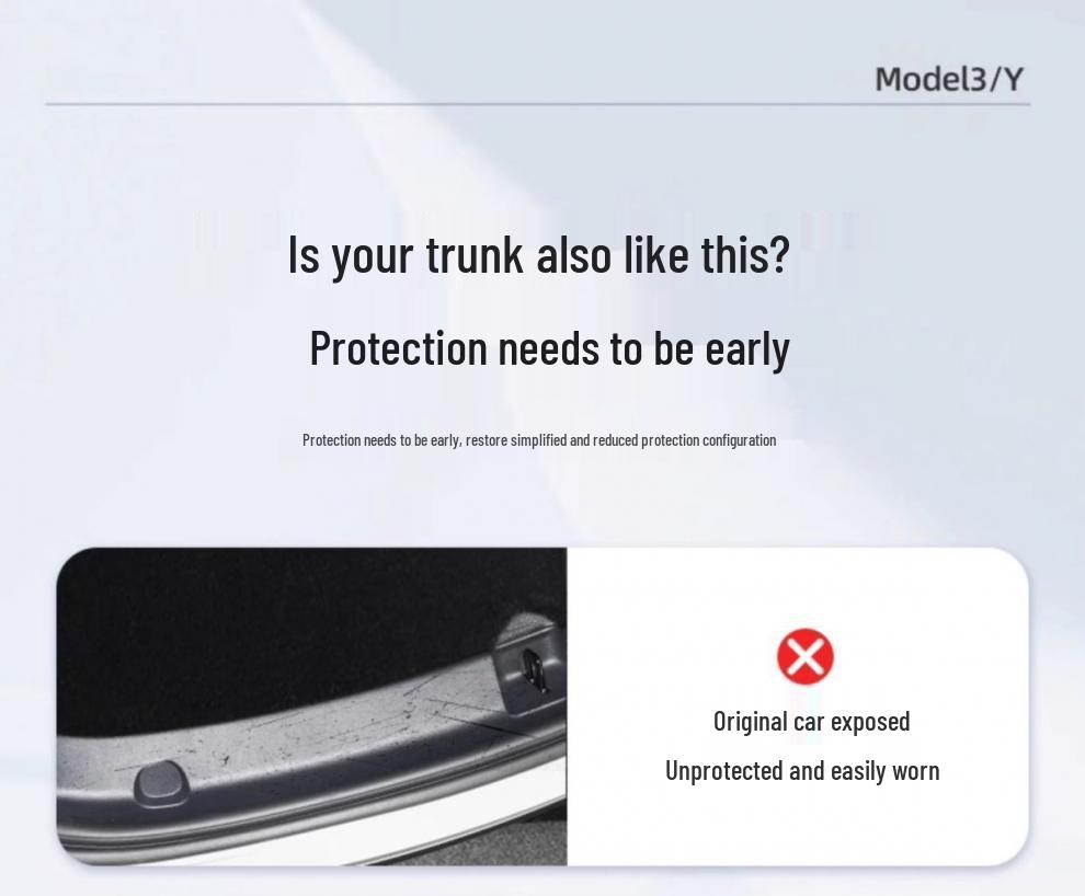 Tesla Model 3/Y Trunk Sill Protector - Full Coverage Modification for Refresh Version