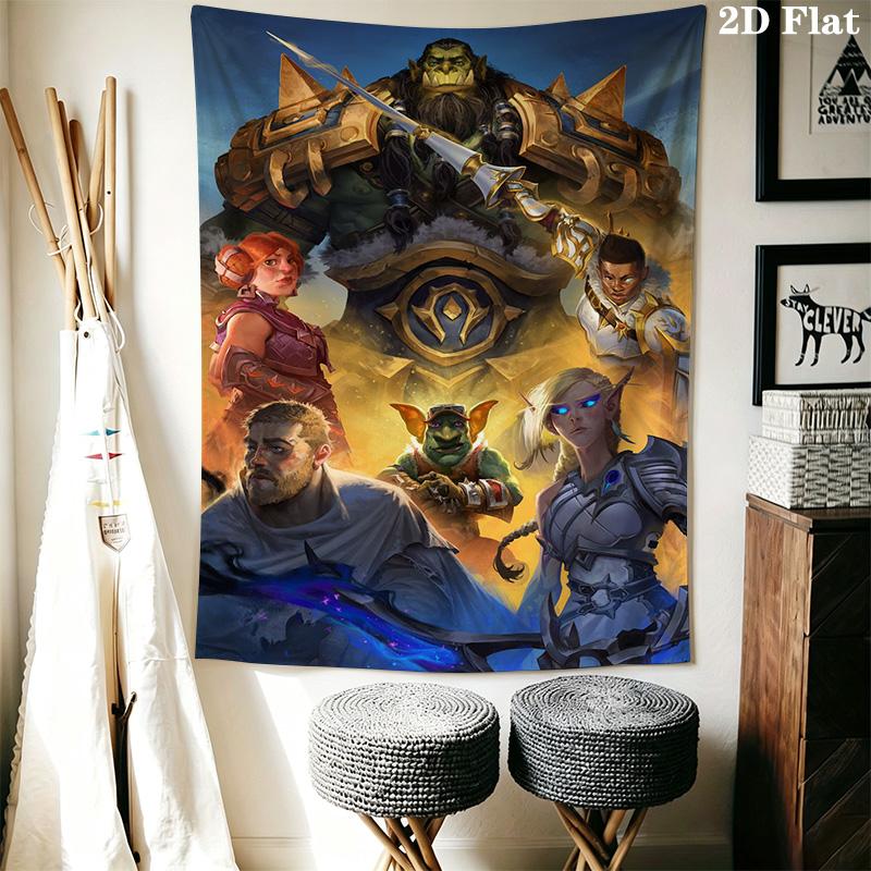 World Warcraft Official Magazine Tapestry Background Cloth Wallmounted Wall Covering Decoration Atmospheric Background Cloth Soft