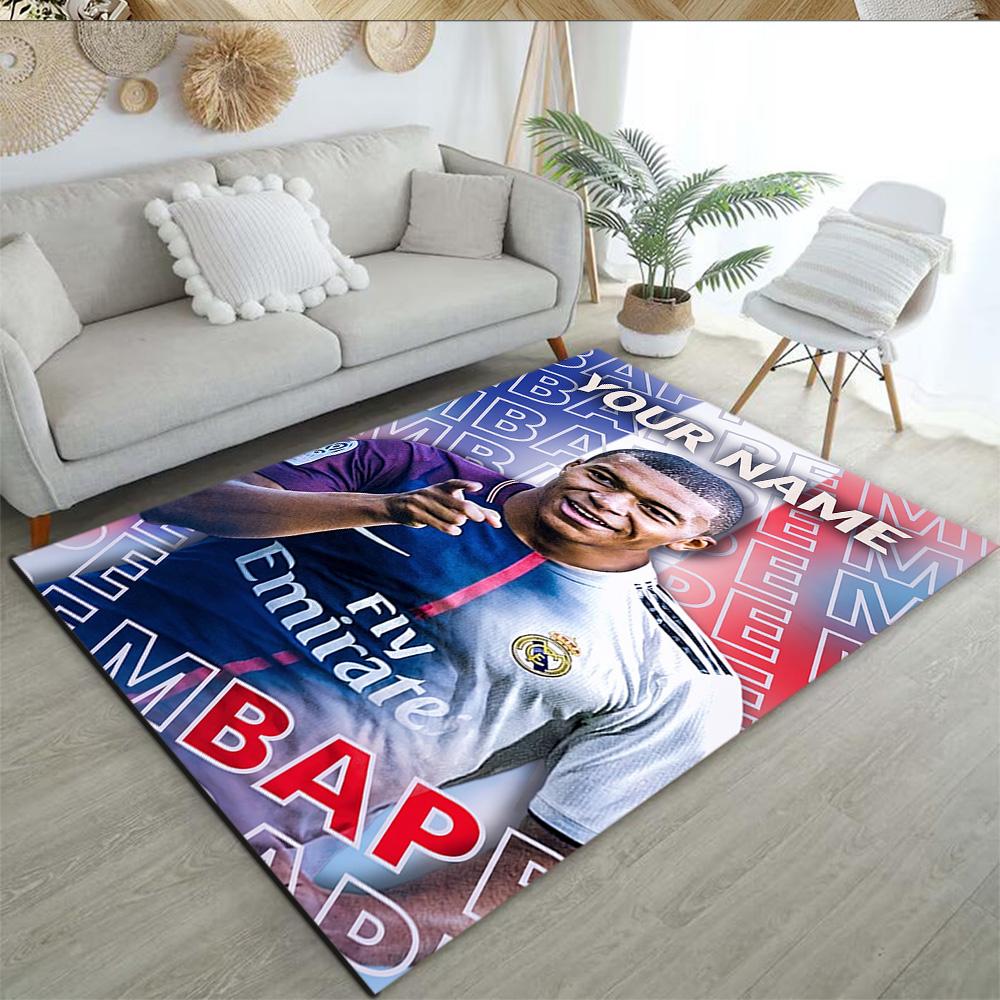 Mbappe Personalized Name Floor Rug Office Rug Suitable For Dormitory Hallway Living Rooms Playrooms Antislip Rug Anime Office Decor