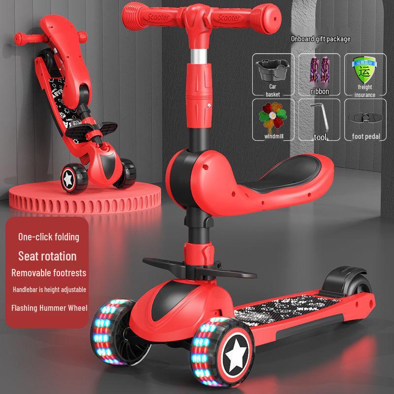 3-in-1 Toddler Scooter & Ride-On: For Ages 2-6, Boys & Girls