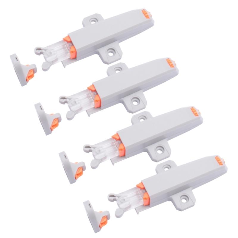 Magnetic Push to Open Cabinet Latches 4Pieces Strong Push Out Designs for Kitchen Supplies and Closet Daily Use