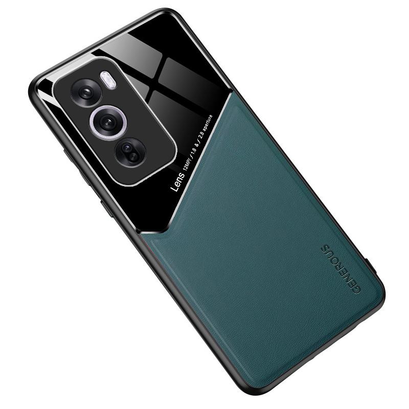 

Для Oppo Reno12 Pro 5G (Глобальный) Чехол Кожаное Покрытие Чехол для Телефона Защита Камеры Green