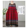 Vintage Vacation Style Travel Plus Plus Cover Flesh Thin Round Neck Long Skirt
