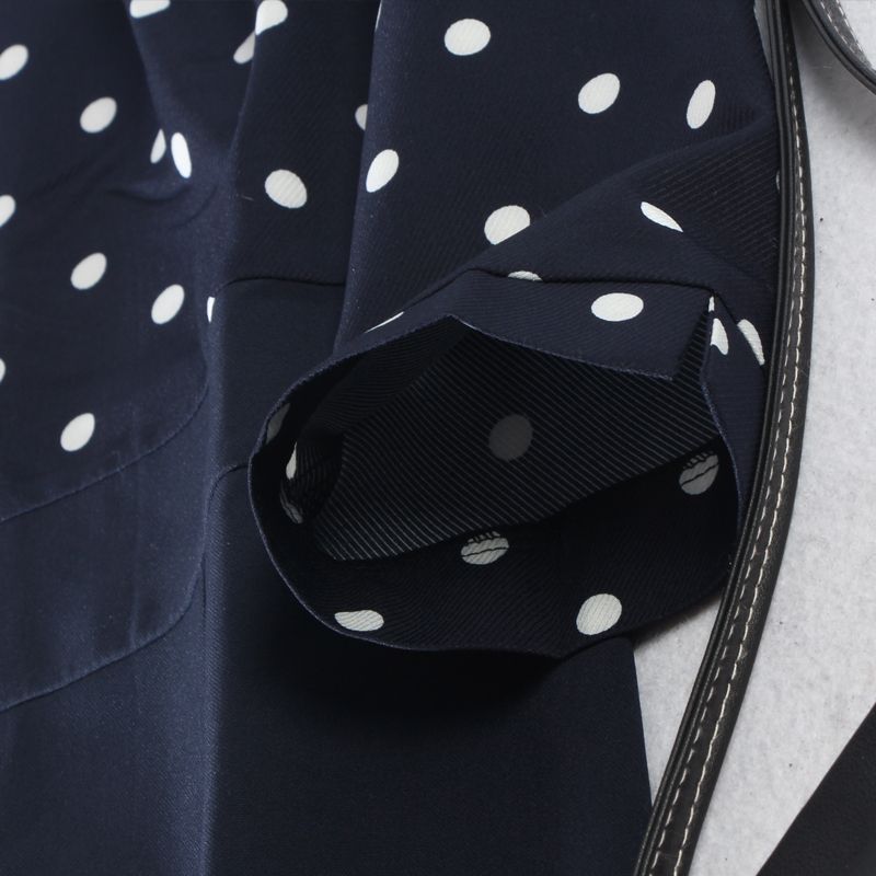 French Style Thin Cotton Contrast Color Polka Dot Elegant Dress