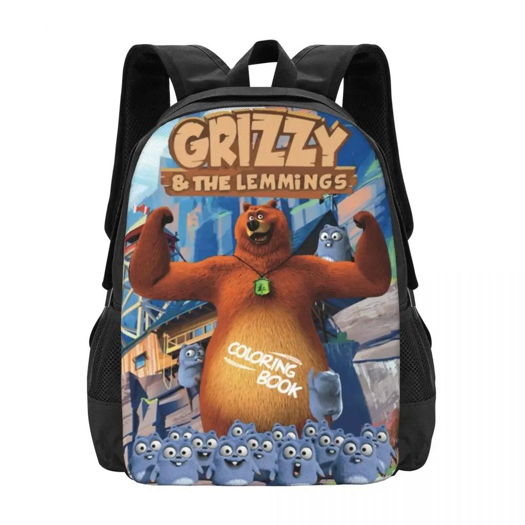 Grizzy N Lemmings Reise-Laptop-Rucksack, Business College Schul-Computertasche Geschenk für Männer & Frauen