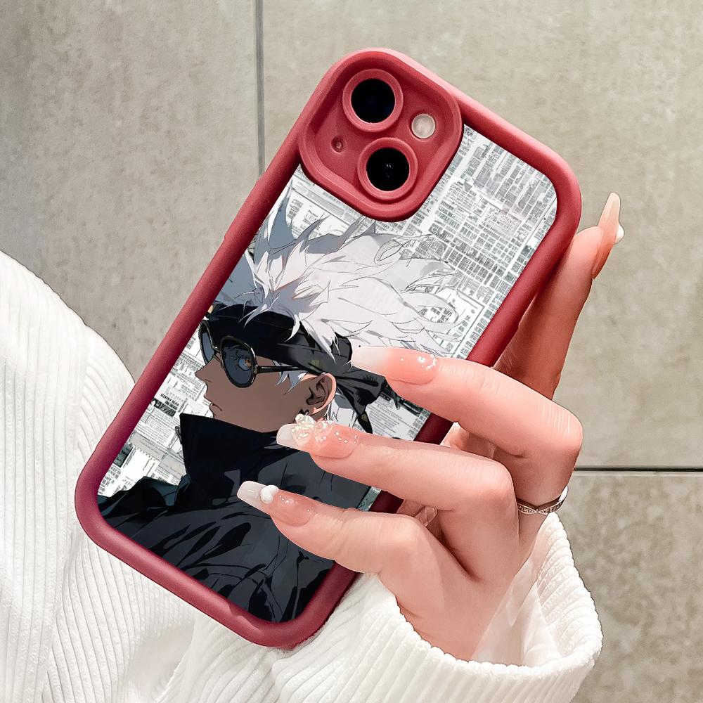 Pouzdro na telefon Jujutsu Kaisen Satoru Gojo Pattern pro iPhone Samsung Galaxy Xiaomi Redmi POCO HUAWEI Honor Nárazuvzdorný pryžový měkký pružný kryt