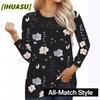 Women's Fashion Casual Long Sleeve O-Neck Blouses & Shirts