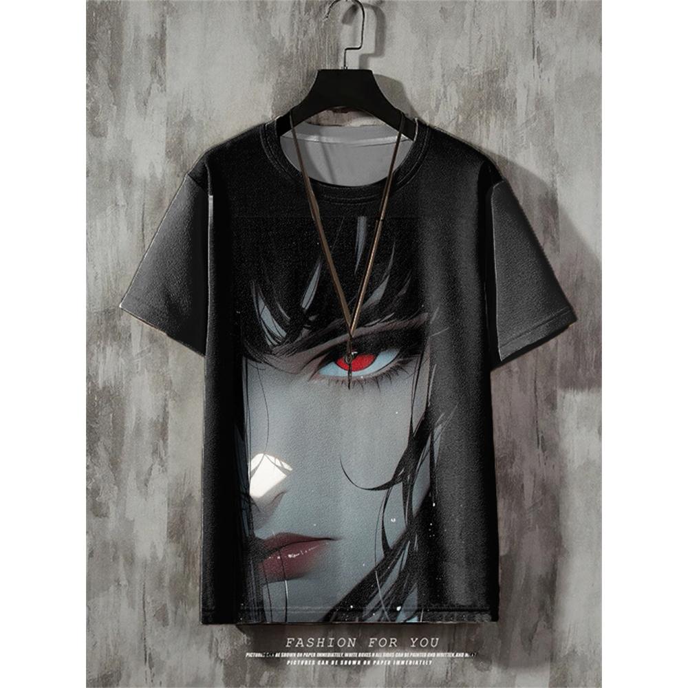 Anime Pánské tričko Retro Street Tričko s krátkým rukávem Pro muže Neformální 3D tisk Léto Top Prodyšné Volné Pánské oblečení