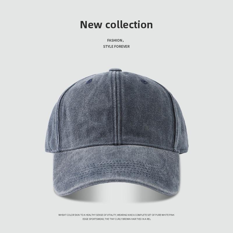 

Корейская выстиранная состаренная минималистичная ретро бейсболка: Стиль «Большая голова, маленькое лицо» Large Head 60-65cm