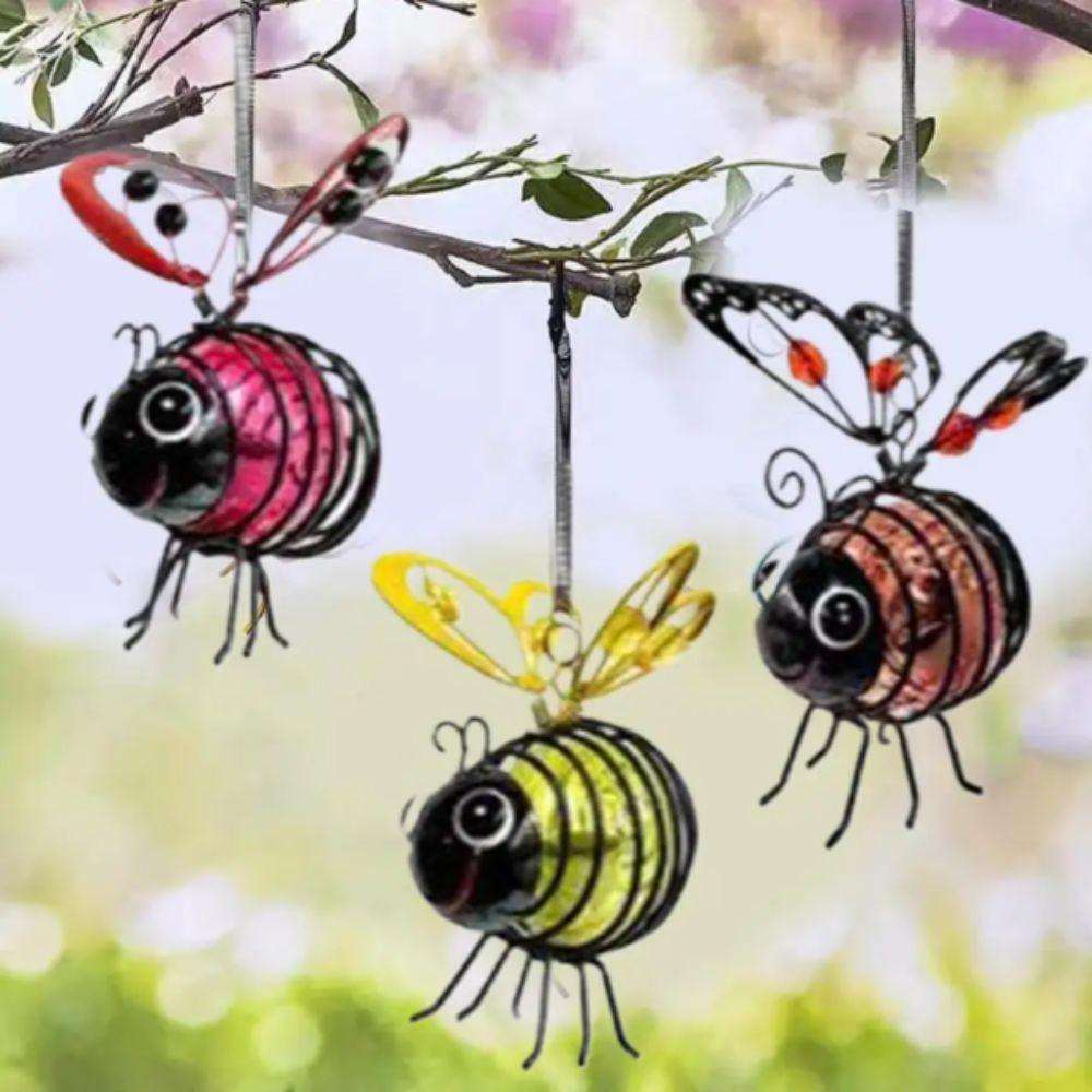 LED-Beleuchtung Solarbetriebenes Hängendes Bienenlicht Solarbetriebene LED-Insekten Bienen-Ornament Garten Dekoration