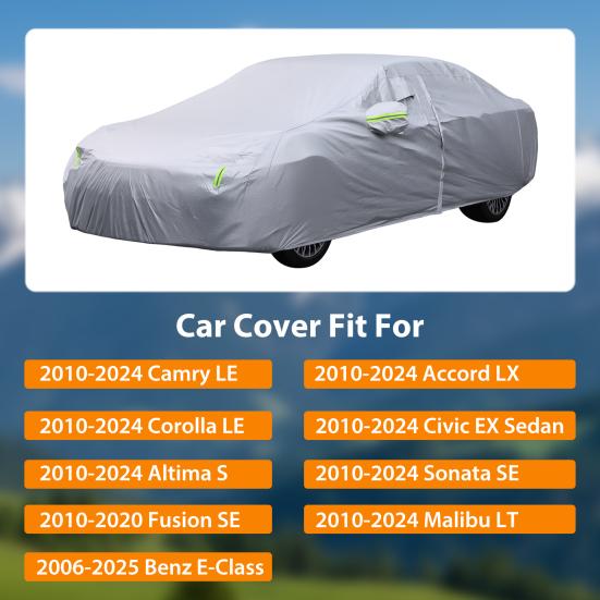 Autoabdeckung, Wasserdichte Ganzjahres-Autoabdeckung, Auto-Schneeabdeckung für 2010-2025 Camry LE/Corolla LE/für Benz E-Klasse, mit Belüftungslöchern, Enthält